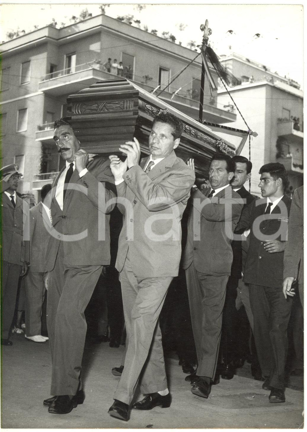 1957 ROMA - Curzio MALAPARTE Funerali dello scrittore - Corteo funebre *Foto