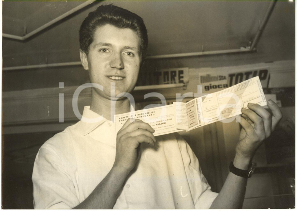 1959 ROMA - LOTTERIA DI MONZA Franco NARDELLO mostra matrice biglietto vincente