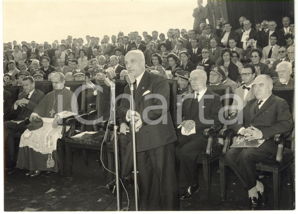 1960 AEROPORTO LINATE Amintore FANFANI Giovanni Battista MONTINI inaugurazione