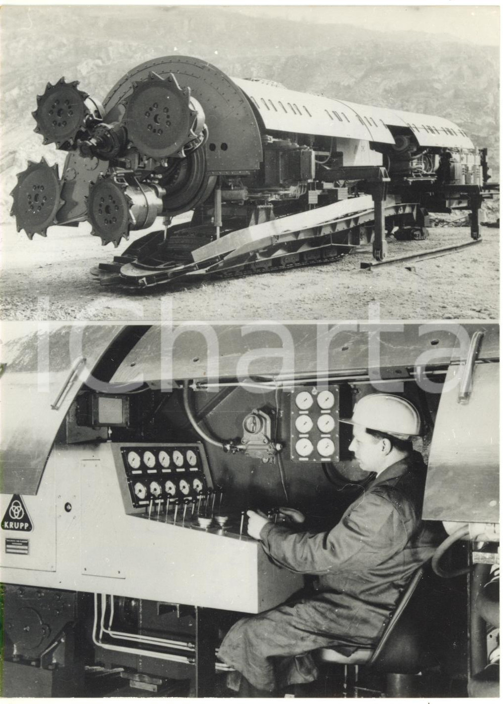 1967 WÜRTTEMBERG - Macchina perforatrice KRUPP per costruzione acquedotto *Foto