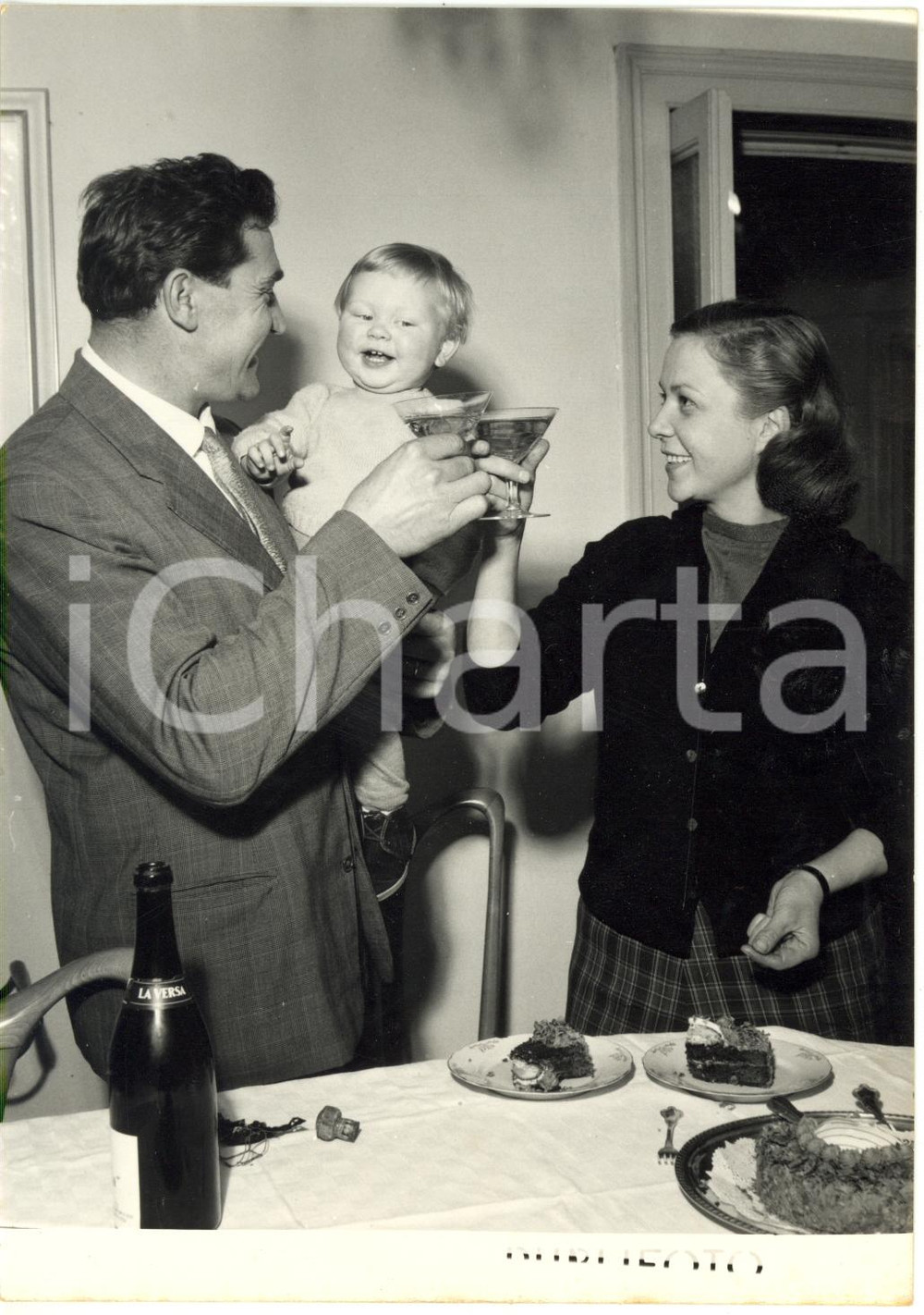 1957 MILANO ATLETICA Discobolo Adolfo CONSOLINI festeggia compleanno in famiglia