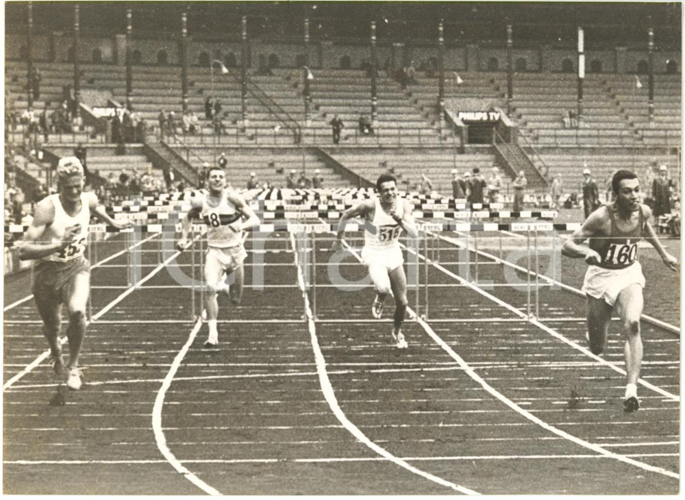1959 STOCCOLMA Europei Atletica - Giorgio MAZZA vince semifinale 110m ostacoli