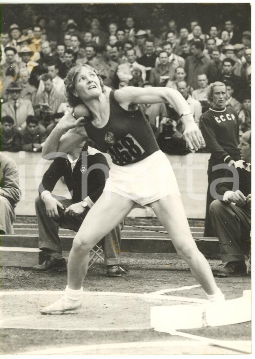 1954 BERNA ATLETICA Lancio del peso - Sofia BURDULENKO ai Campionati Europei 