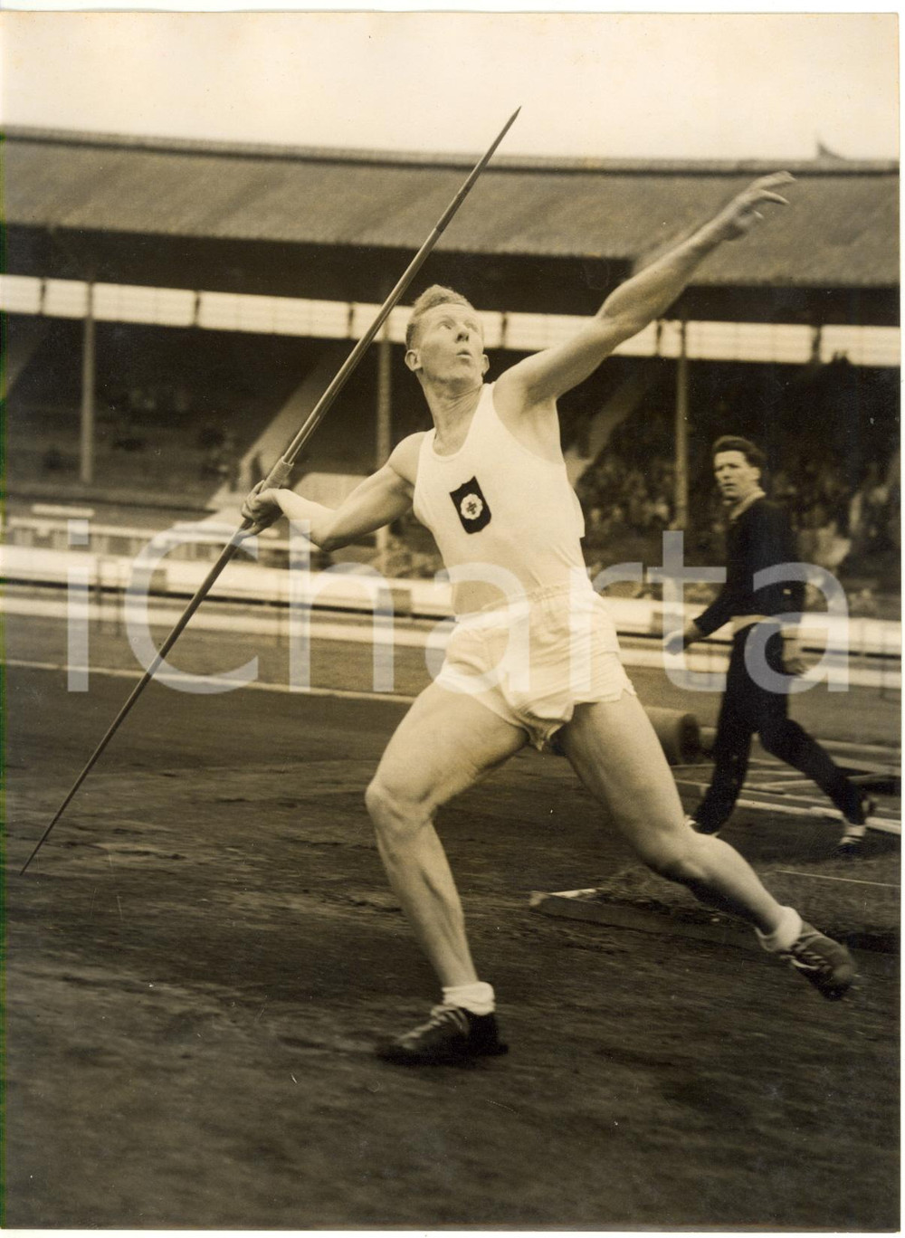 1957 LONDON WHITE CITY STADIUM Javelin Throw - Peter CULLEN at British Games