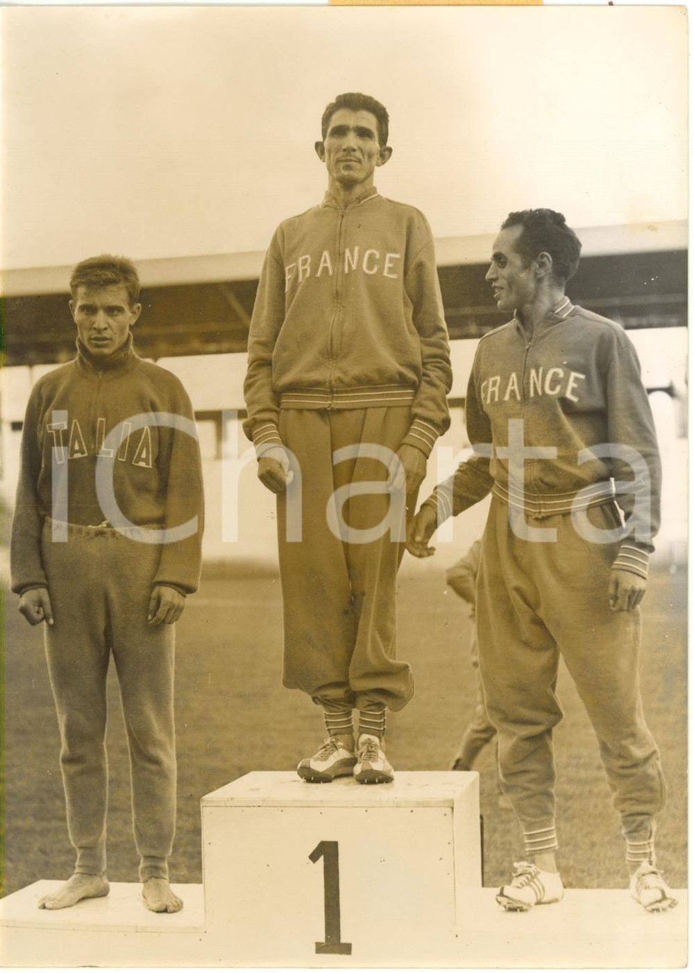 1958 LYON ATLETICA 10000 metri - Rhadi BEN ABDESSELAN Antonio AMBU Salah BEDDIAF