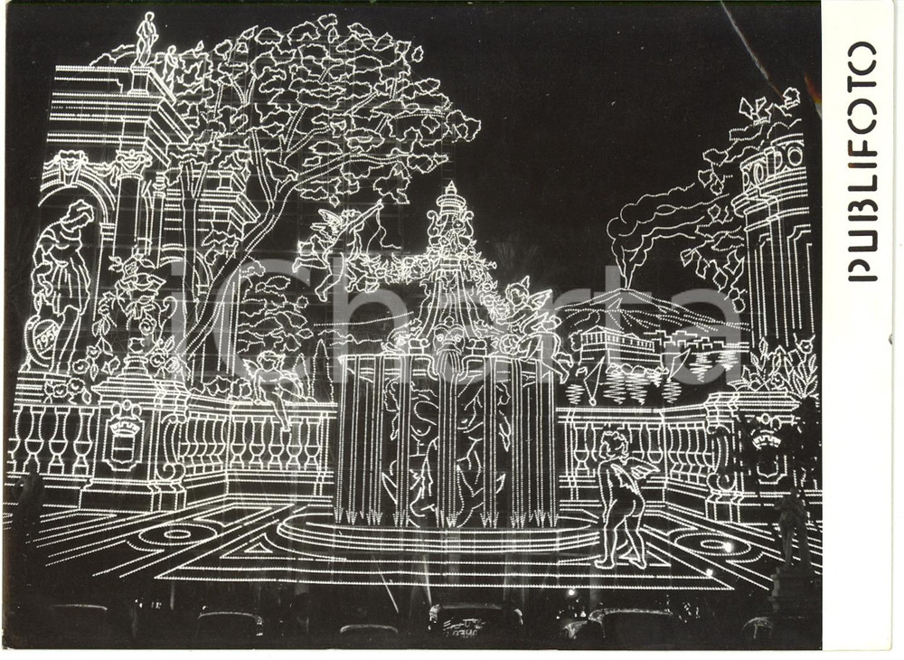 1956 NAPOLI Festa di PIEDIGROTTA - Luminarie sul lungomare Via Caracciolo (1)