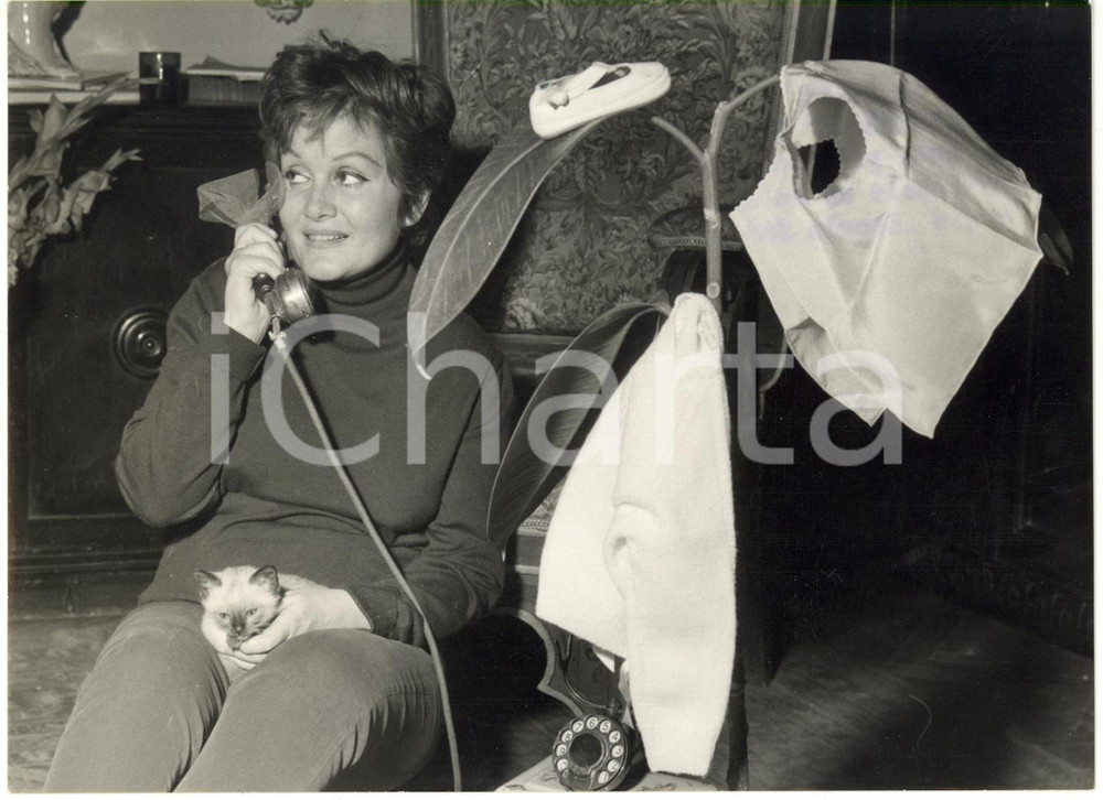 1960 ROMA Via Margutta - Ritratto pittrice Novella PARIGINI incinta *Foto 18x13