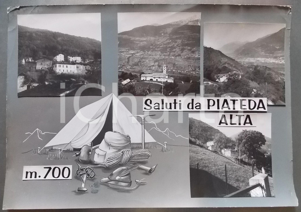 1960 ca PIATEDA ALTA Chiesa di Sant'Antonio Abate *Bozzetto per cartolina 50x38