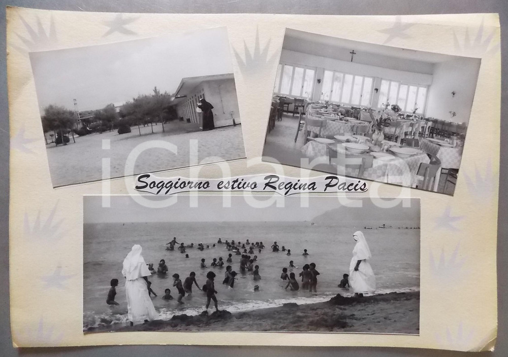 1965ca MARINA DI CARRARA Soggiorno marino REGINA PACIS Bozzetto cartolina 37x26