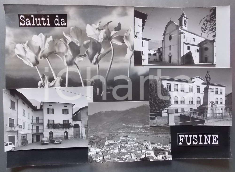 1960ca FUSINE Chiesa di San Lorenzo Martire - Vedutine *Bozzetto cartolina 40x28