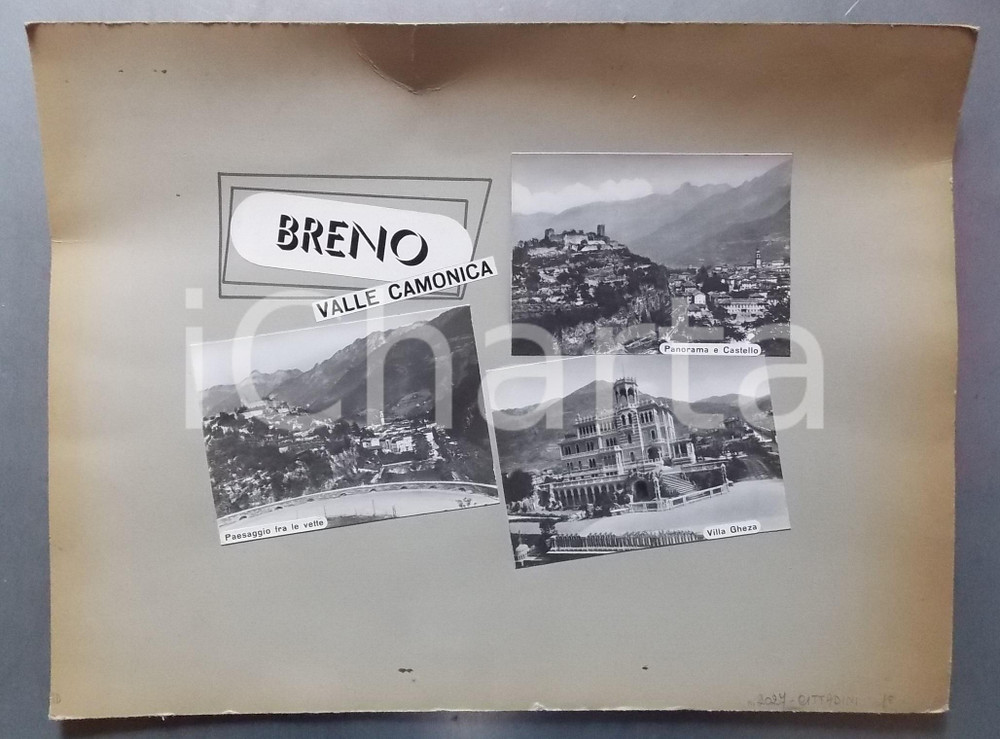 1965 ca BRENO Veduta VAL CAMONICA - Villa Gheza  *Bozzetto per cartolina 40x36