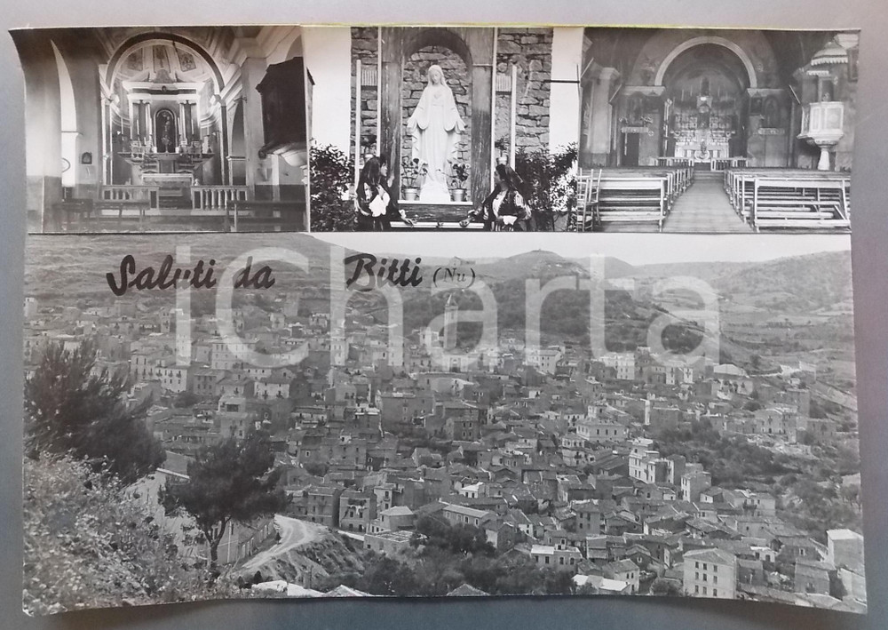 1965 ca BITTI (NU) Madonna del Miracolo - Vedutine *Bozzetto per cartolina 43x30
