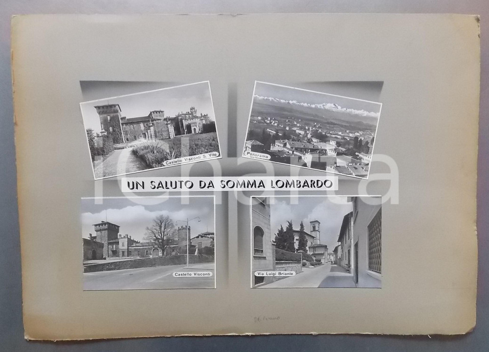 1959 SOMMA LOMBARDO Castello Visconti di San Vito *Bozzetto per cartolina 50x35