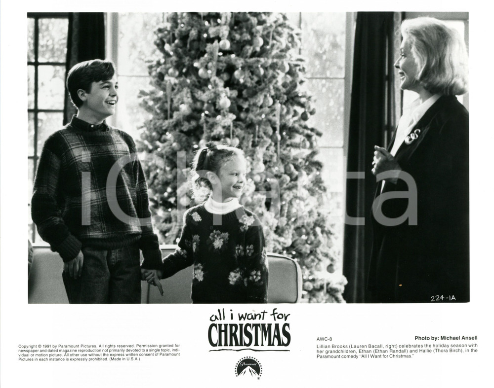 1991 CINEMA "All I want for Christmas" - Lauren BACALL Thora BIRCH e Ethan EMBRY