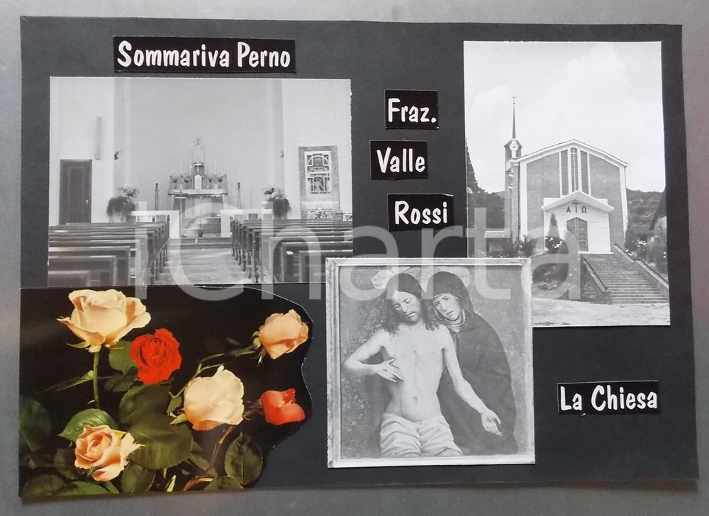 1965 ca. SOMMARIVA PERNO Frazione VALLE ROSSI - Bozzetto per cartolina 34x24 cm