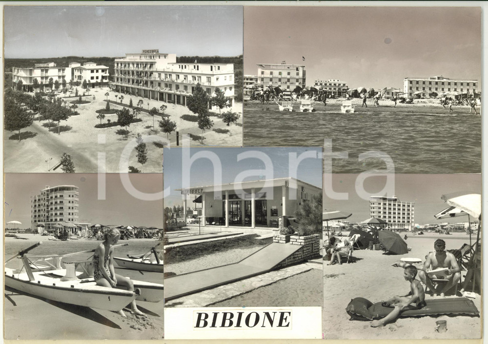 1965 ca BIBIONE Minigolf e HOTEL OLANDA *Bozzetto per cartolina 30x21 cm
