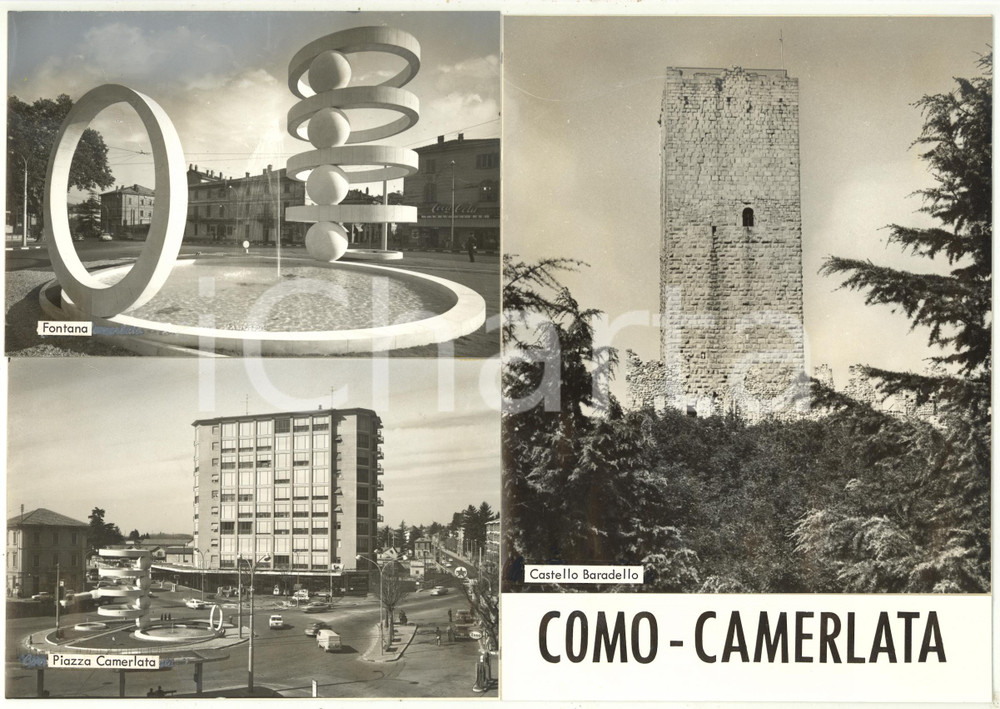 1965 ca. COMO Vedutine - Piazza Camerlata *Bozzetto per cartolina 30x21cm