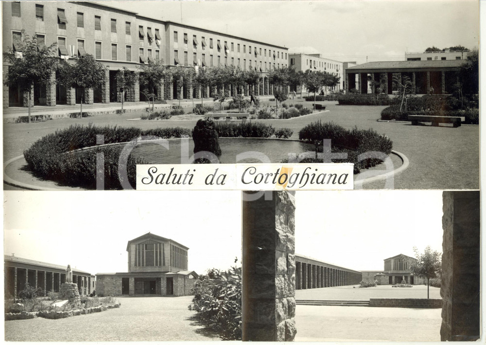 1960 ca. CARBONIA - CORTOGHIANA Piazza Venezia - Bozzetto per cartolina 30x22 cm