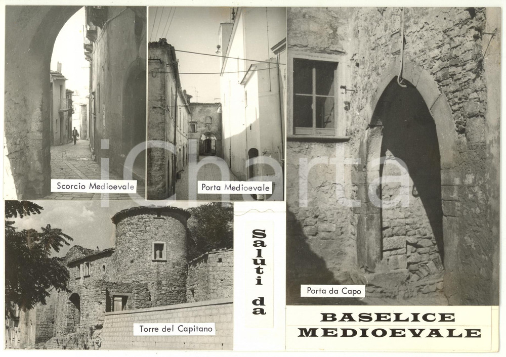 1965 ca. BASELICE (BN) Torre del Capitano - Bozzetto per cartolina 23x16 cm