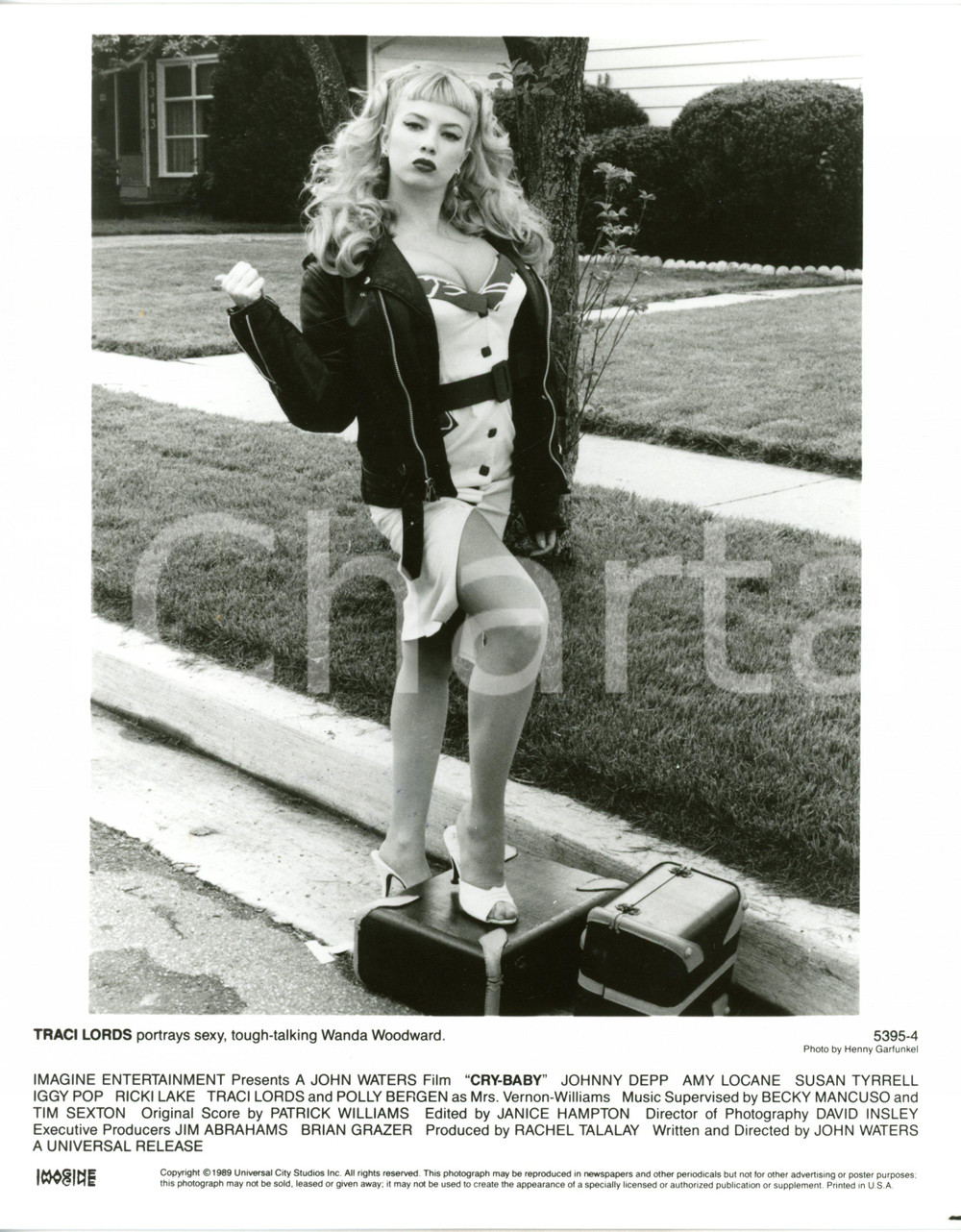 1989 CINEMA "Cry-Baby" - Ritratto dell'attrice Traci LORDS - Foto 20x25 cm