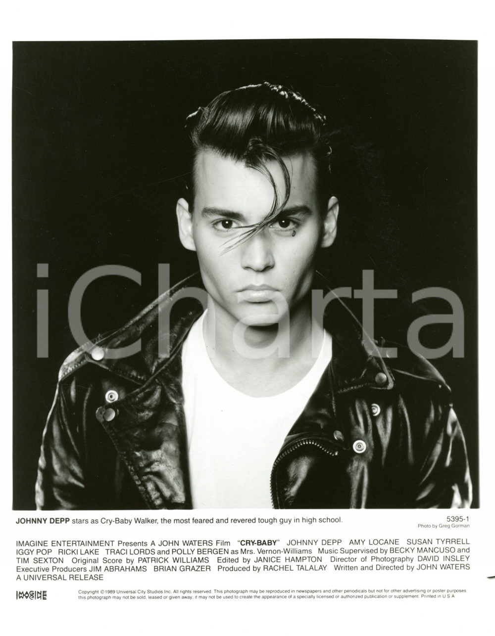 1989 CINEMA "Cry-Baby" - Ritratto dell'attore Johnny DEPP - Foto 20x26 cm