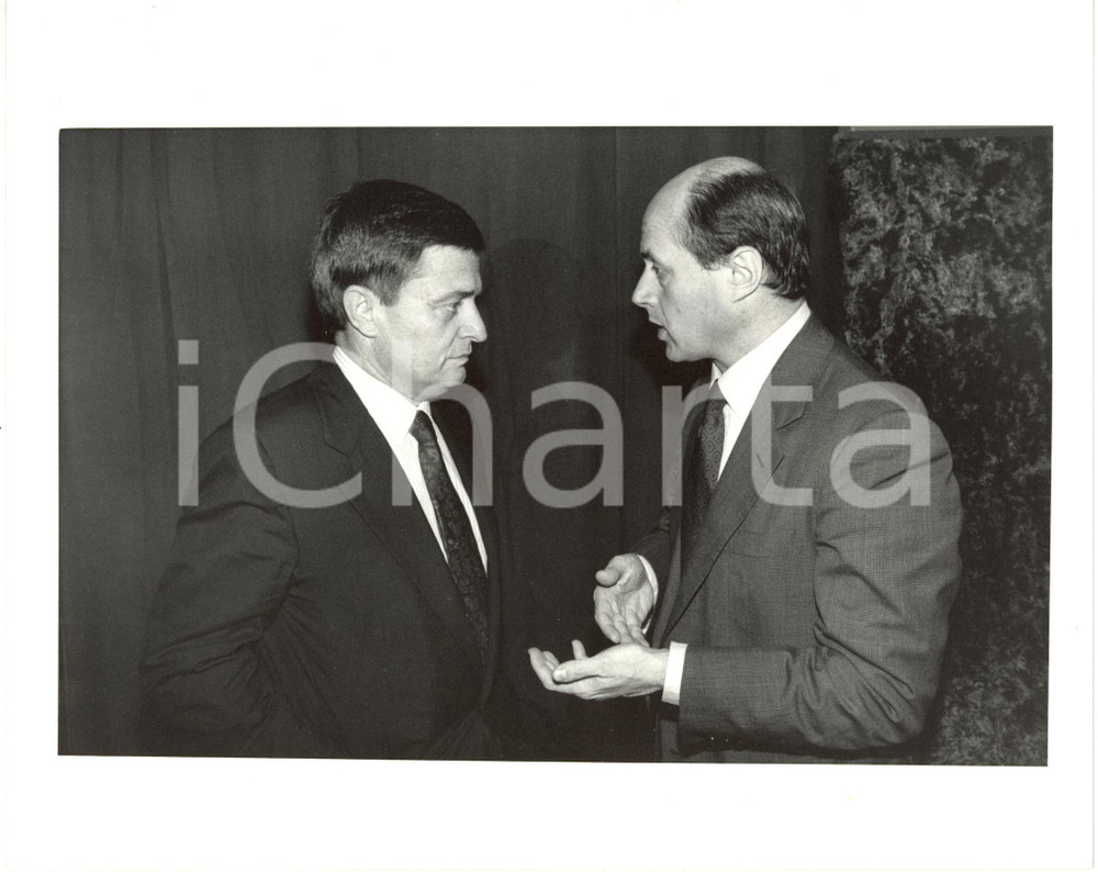 1990 ca DEMOCRAZIA CRISTIANA Massimo DE CAROLIS Bruno TABACCI (1) *Foto 25x20
