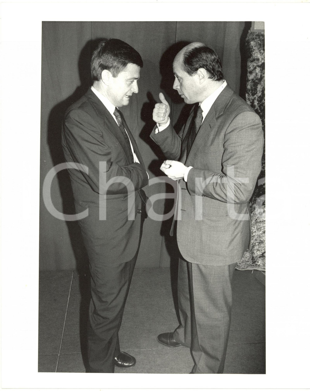 1990 ca DEMOCRAZIA CRISTIANA Massimo DE CAROLIS Bruno TABACCI (2) *Foto 20x25