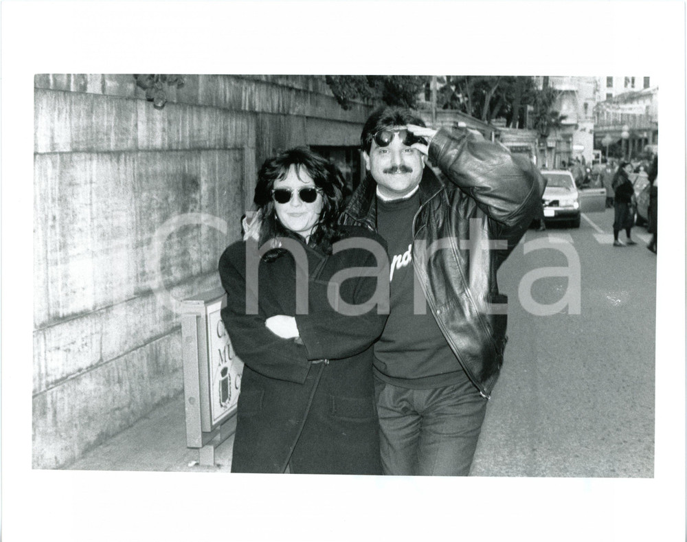 1988 SANREMO Sergio VASTANO a passeggio con la moglie *Foto 25x20 cm