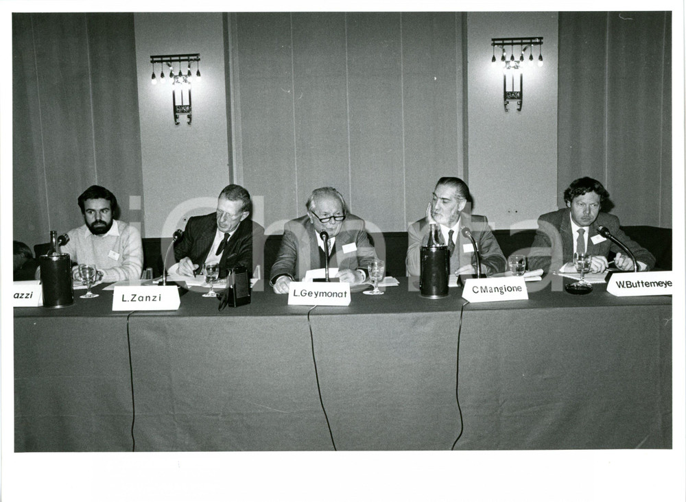 Fotografia d epoca originale 1985 VARESE  Luigi ZANZI Ludovico GEYMONAT Corrado MANGIONE Wilhelm BÃœTTERMEYER 1