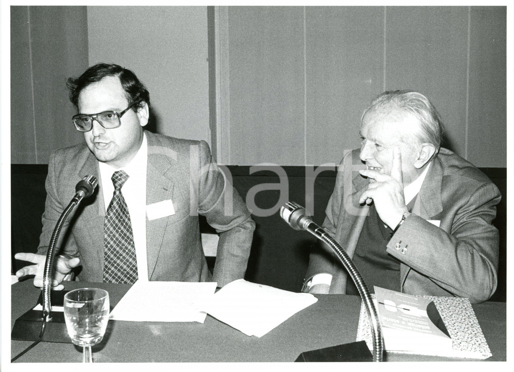 1985 VARESE - Ludovico GEYMONAT e Mario CASTELLANA al banco degli oratori *Foto