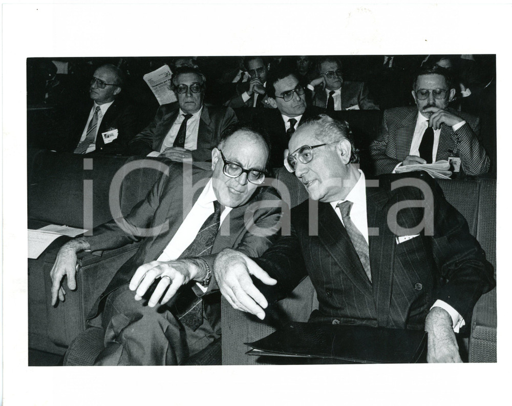 1989 MILANO Convegno DC - Emilio COLOMBO e Rino FORMICA *Foto 25x20