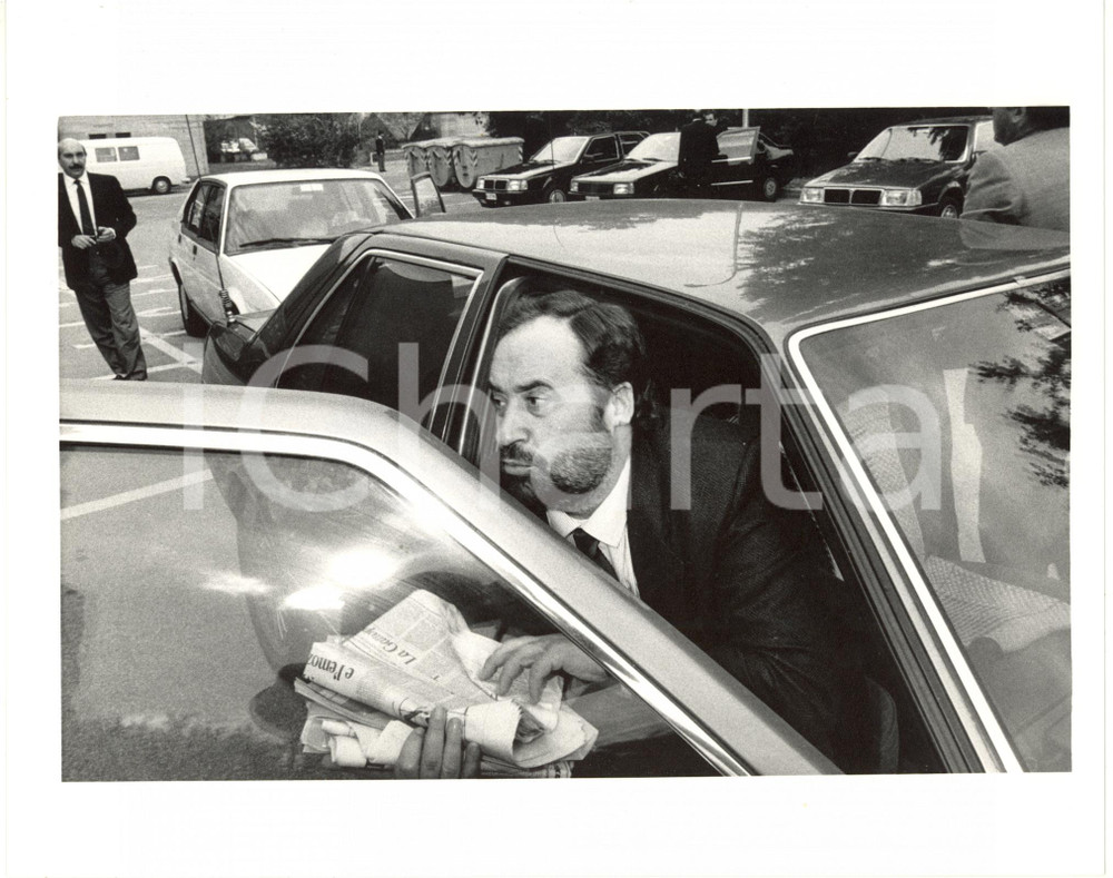 1990 ca. Convegno CONFINDUSTRIA - Arrivo di Ottaviano DEL TURCO con quotidiani