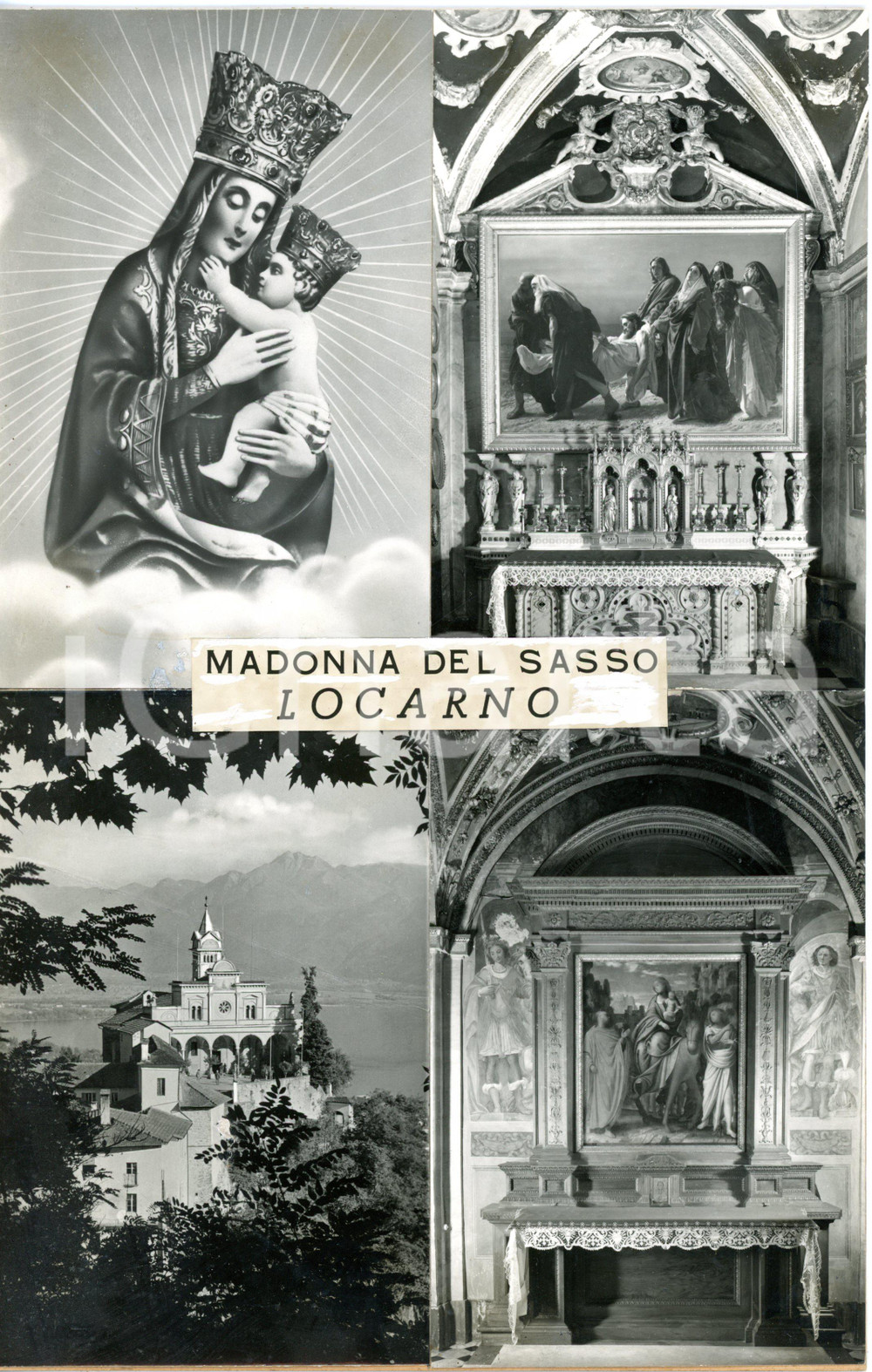 1970 ca LOCARNO Santuario della Madonna del Sasso *Bozzetto cartolina 18x28
