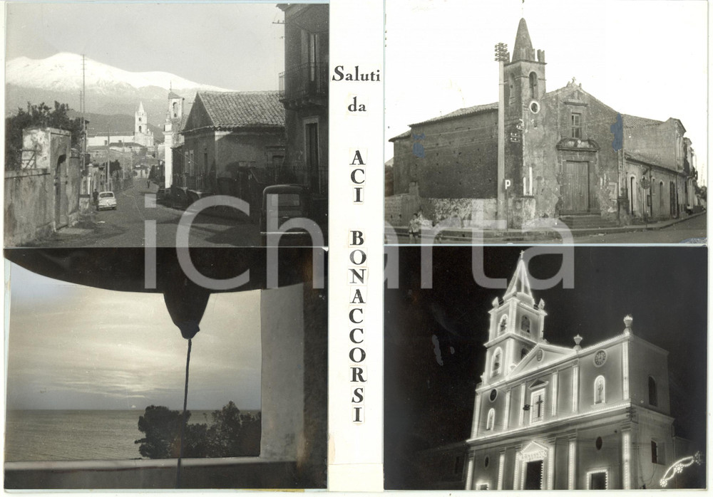 1965 ca ACI BONACCORSI Chiesa Sant'Antonio Abate - Bozzetto per cartolina 30x21