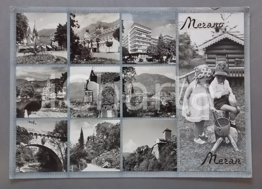 1965 MERANO - Bambini in costume tipico - Vedutine *Bozzetto per cartolina 42x30