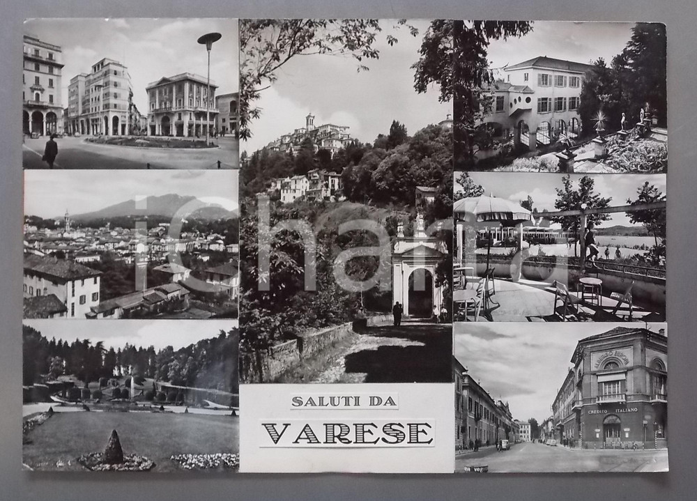 1970 ca. VARESE Giardini Estensi - Via Luigi Sacco *Bozzetto per cartolina 45x31