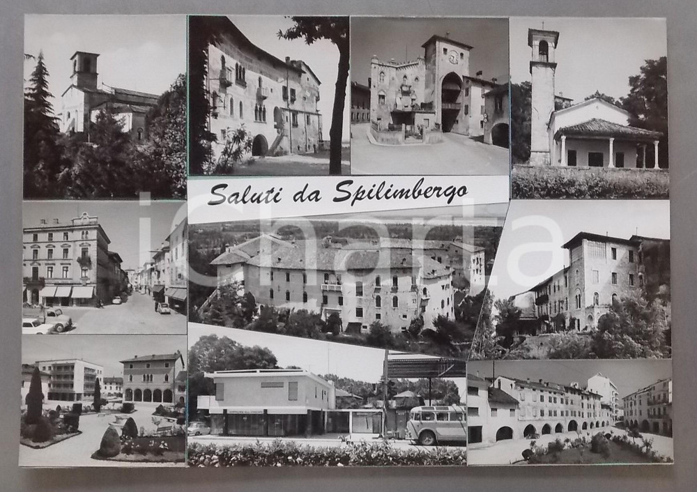 1965 ca SPILIMBERGO Palazzo di Troilo - Torre - Bozzetto cartolina 45x30