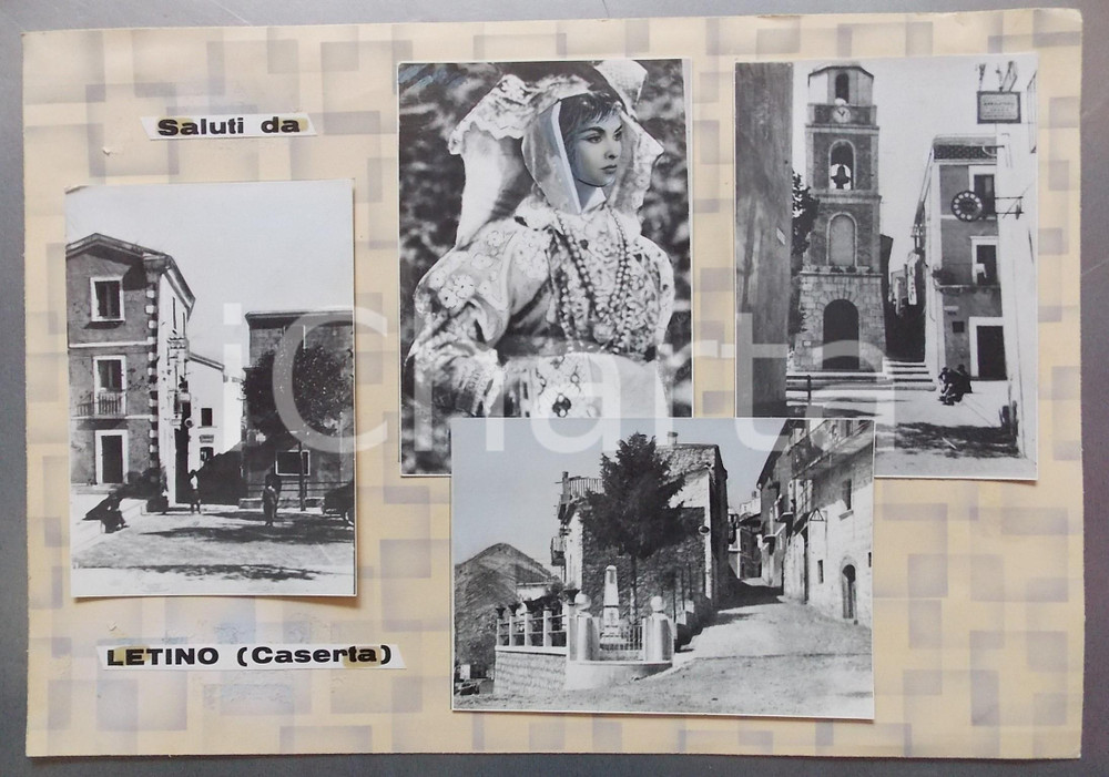 1960 ca LETINO Chiesa di San Giovanni Battista *Bozzetto per cartolina 38x27 cm