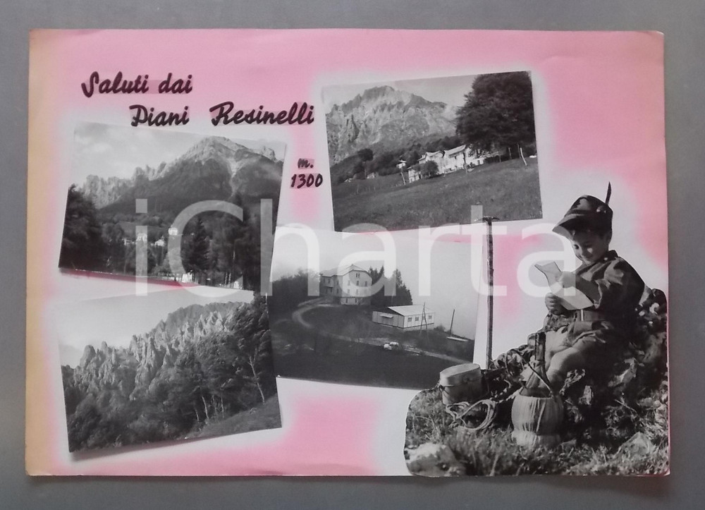1965 ca PIANI RESINELLI (LC) - Vedutine *Bozzetto per cartolina 46x32 cm