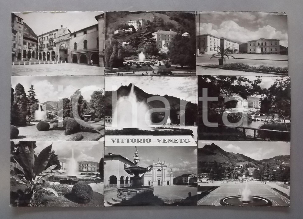 1965 ca VITTORIO VENETO Piazza Flaminio - Vedutine *Bozzetto per cartolina 45x32