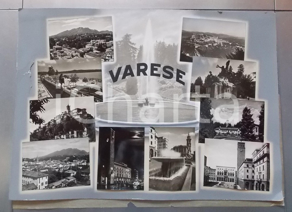 1970 ca. VARESE Piazza Monte Grappa - Vedutine *Bozzetto per cartolina 61x43 cm
