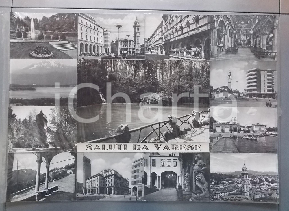 1965 ca. VARESE Piazza Monte Grappa - Vedutine *Bozzetto per cartolina 59x41 cm