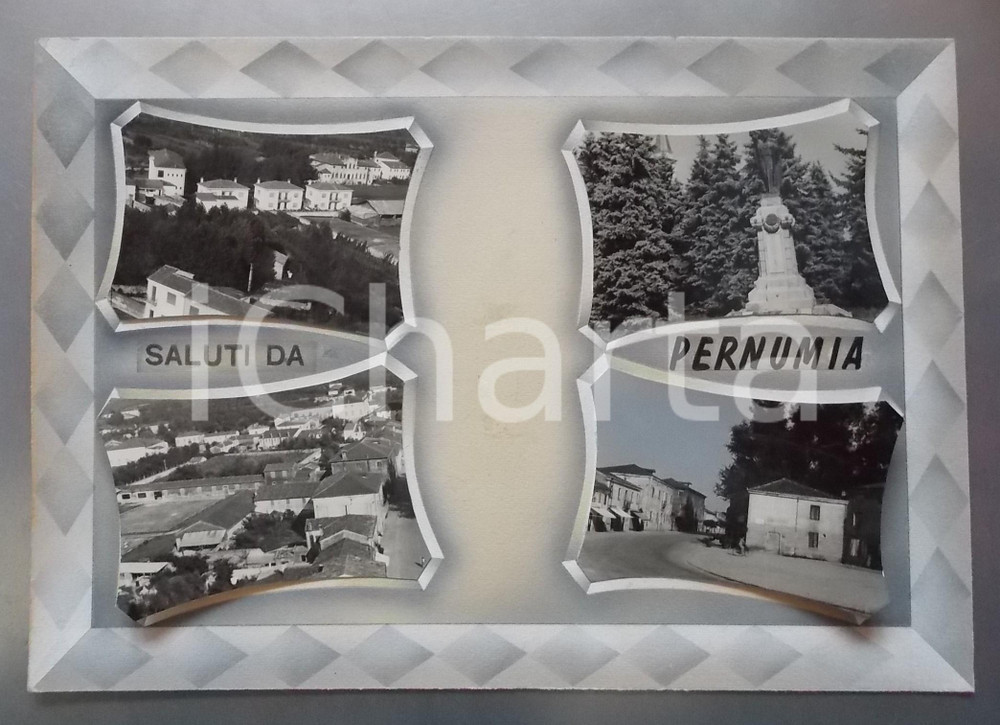 1960 ca PERNUMIA (PD) Monumento ai caduti - Vedutine *Bozzetto cartolina 44x30