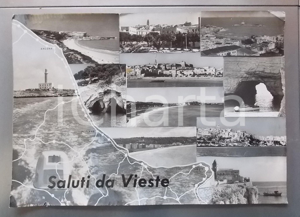 1965 ca VIESTE Faro di Santa Eufemia - Vedutine *Bozzetto per cartolina 53x37 cm