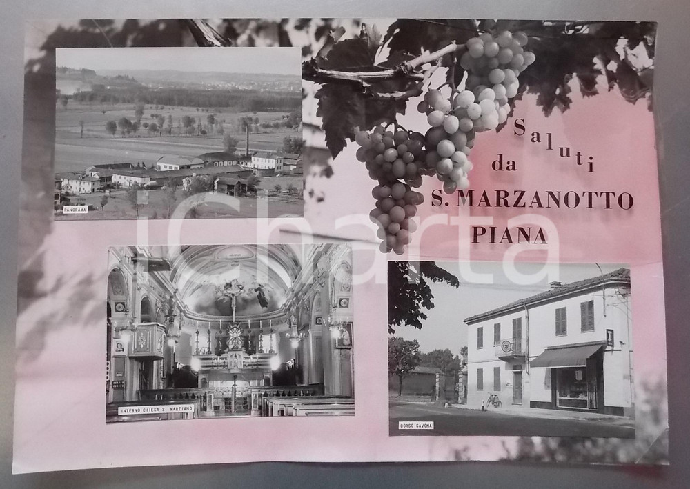 1965 ca SAN MARZANOTTO PIANA - Corso Savona *Bozzetto per cartolina 44x30 cm