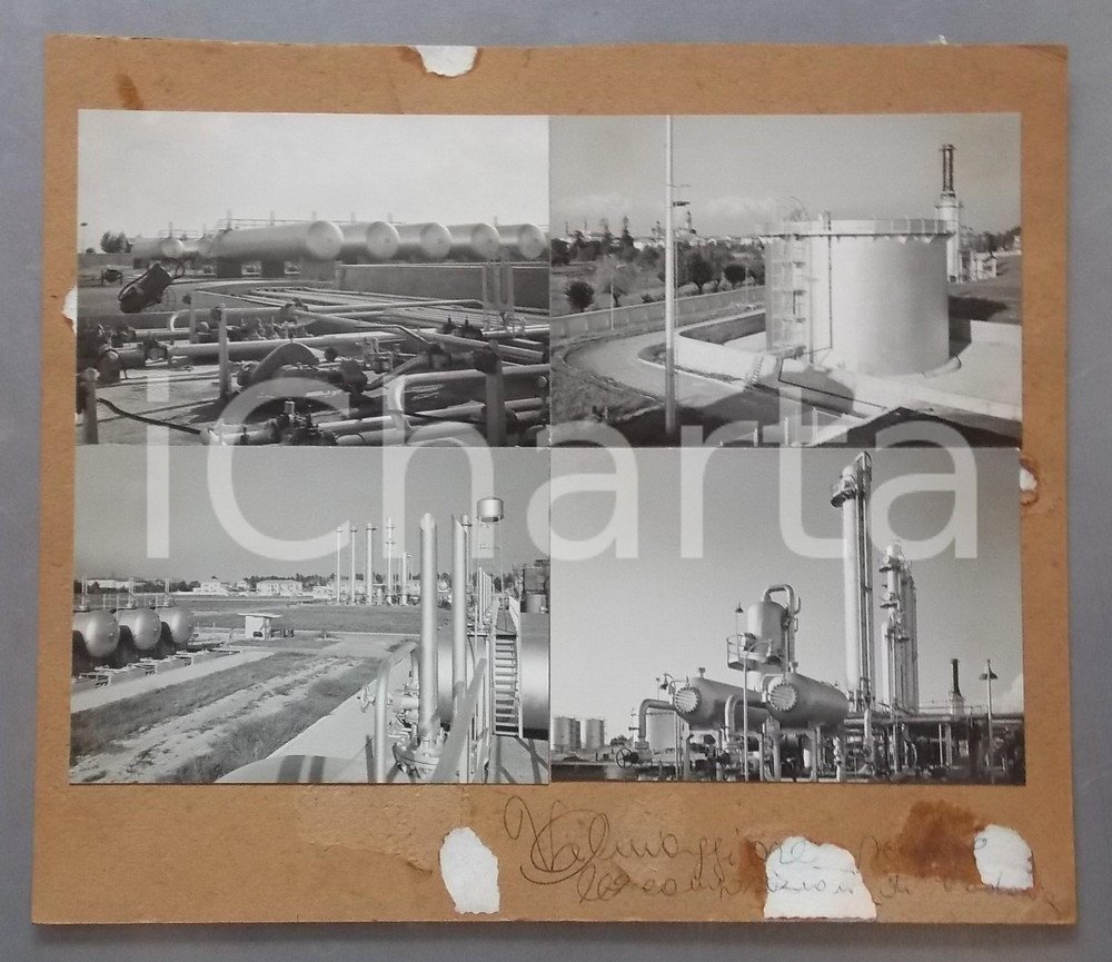 1965 ca CORTEMAGGIORE Impianto di degasolinaggio AGIP *Bozzetto cartolina 31x27