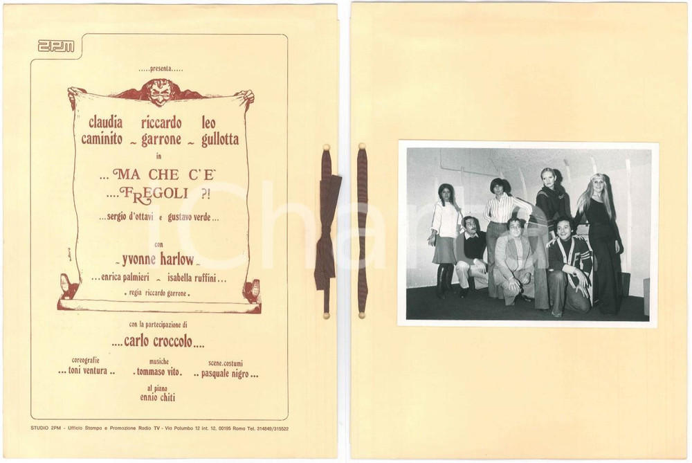 1970 ca ROMA Cabaret LA CAMPANELLA "Ma che c'Ã¨ Fregoli?!" Programma con foto  Pieghevole pubblicitario d'epoca, contenente il programma dello spettacolo, con vera foto del cast.PAGINE: 6 + copertina con foto GOOD/buono  Formato: 22x32 cm originale e autentica 1