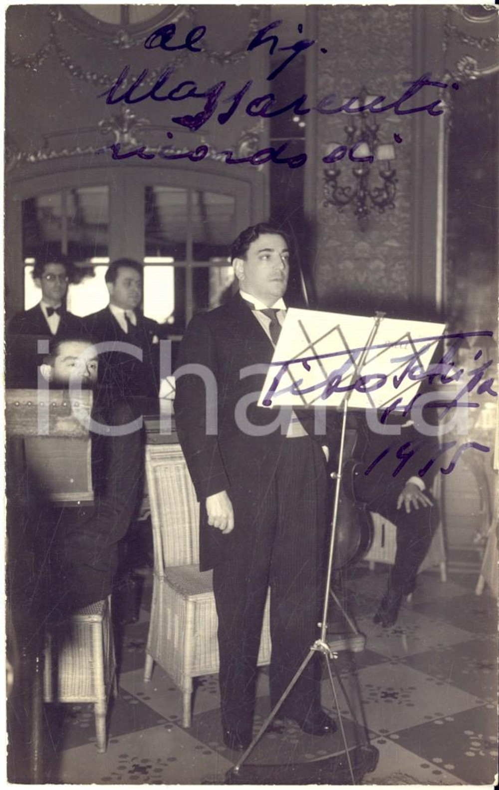 1935 Tenore Tito SCHIPA in concerto - Fotografia con AUTOGRAFO 9x14 cm