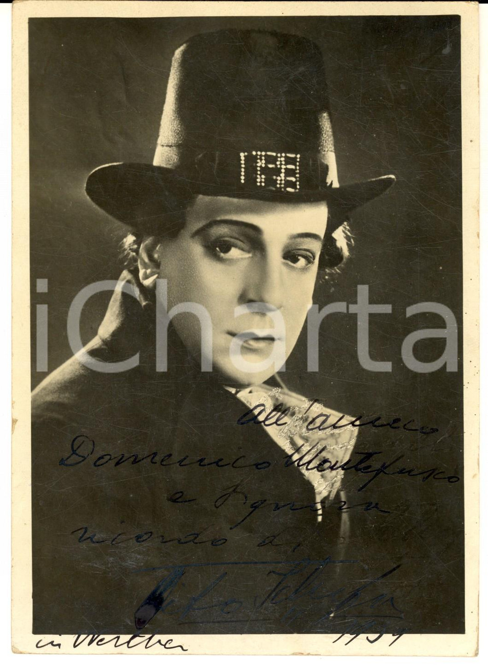 1939 Tenore Tito SCHIPA in "Werther" - Fotografia con AUTOGRAFO 13x18 cm