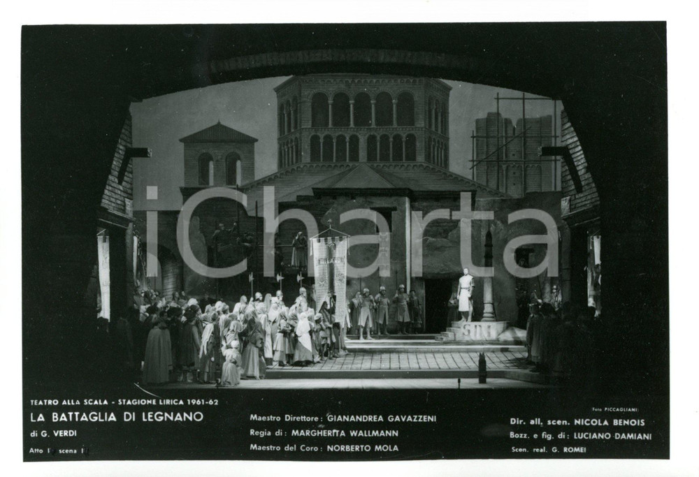 1961 MILANO Teatro alla SCALA "La Battaglia di Legnano" - Atto I *Foto seriale